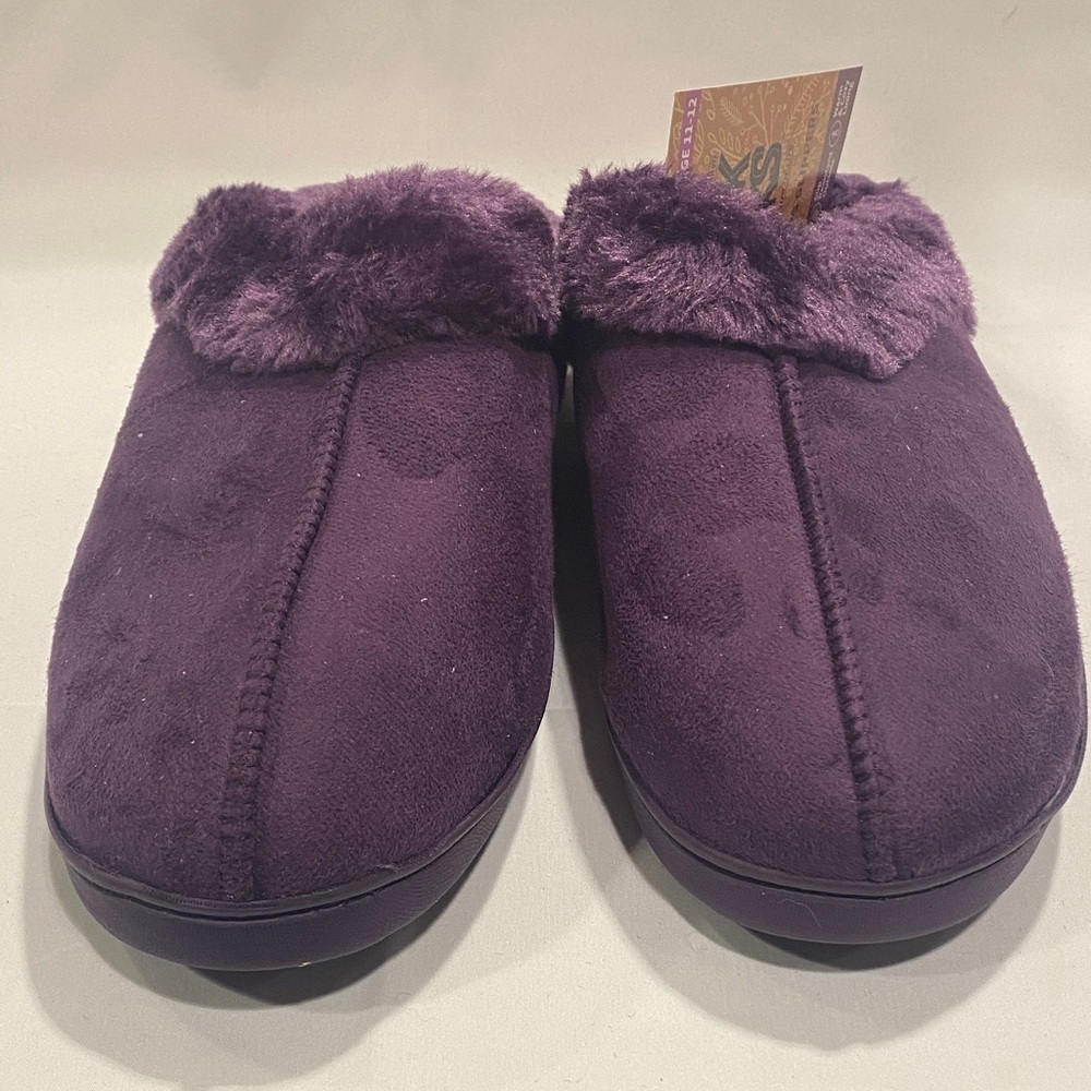 MUK LUKS Purple Polysuede Women's Slippers Size XL (11-12) - Picture 3 of 7